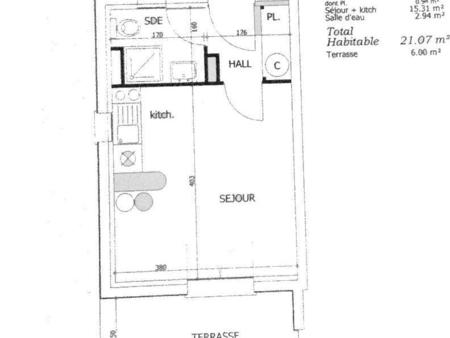 appartement t1 léguevin (31490) - terrasse - parking