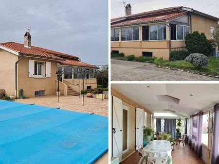 maison t4 direct proprietaire sur terrain de 3300m2 -piscine  véranda grand sous sol