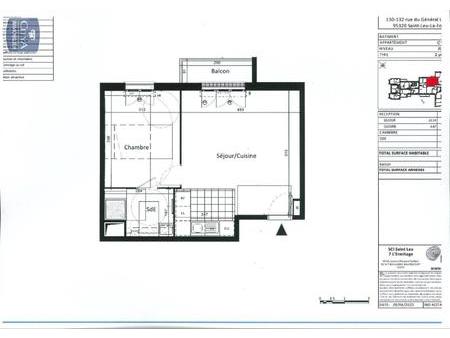 location appartement saint-leu-la-forêt (95320) 2 pièces 44.86m²  818€