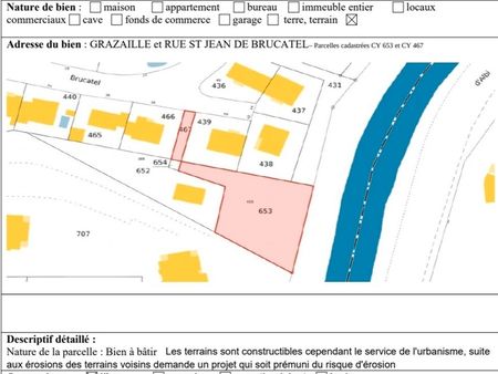 parcelle à bâtir 1380m2 grazailles