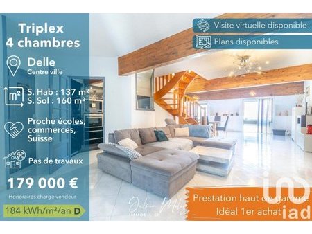 vente triplex 6 pièces de 132 m² à delle (90100)