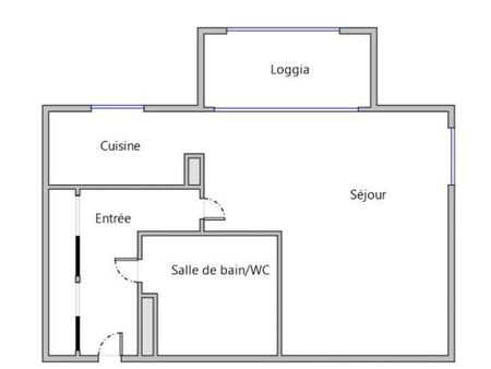 studio 36m² avec loggia 6m² meublé