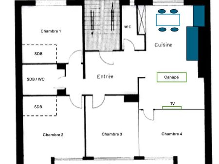 appartement 4 chambres (meublé)