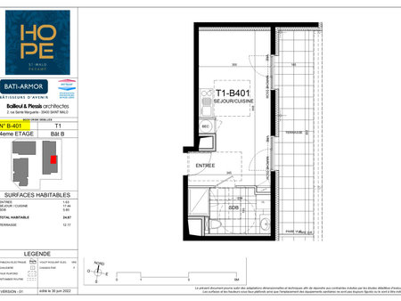 studio neuf avec terrasse - quartier parame proche ecole - saint malo - pinel