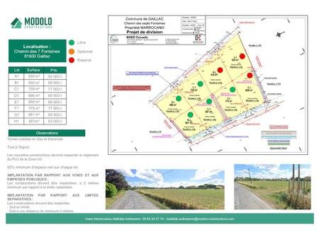 terrains de 601 m² à 775 m² - gaillac - viabilisé