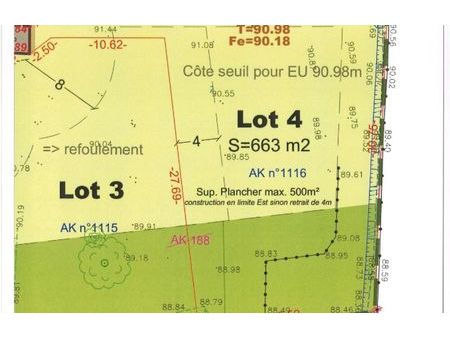 vente terrain 663 m² créon (33670)