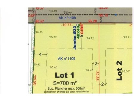 vente terrain 700 m² créon (33670)