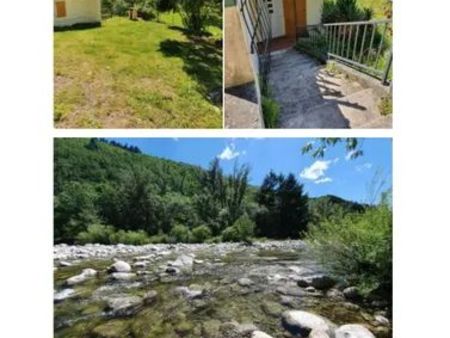 apparemment 45 m2 avec terrain en bord de rivière