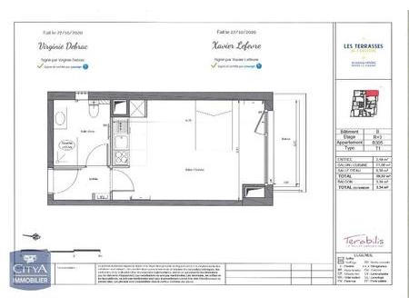 location appartement noisy-le-grand (93160) 1 pièce 29.32m²  605€