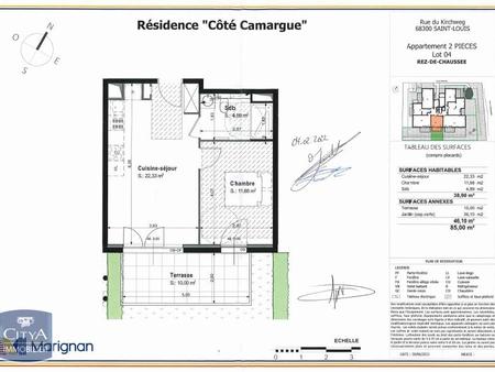 location appartement saint-louis (68300) 2 pièces 38.9m²  609€