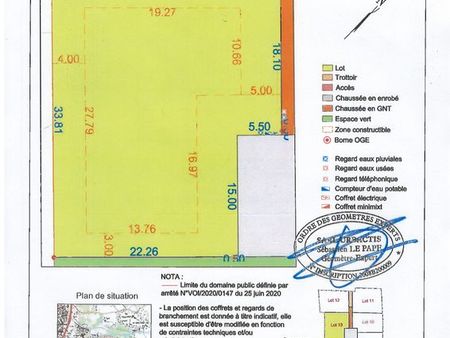 terrain à batir viabilisé pour 3 logements