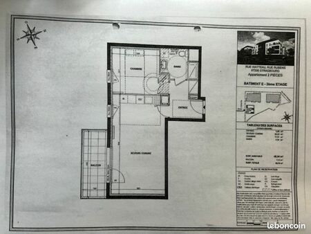 f2 (48 m2) + balcon (7m2) + place de parking - tram elsau