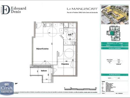 location appartement notre-dame-de-bondeville (76) 2 pièces 49.25m²  610€