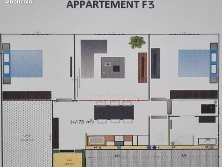 a louer appartement f3 entièrement rénové de 74 m2