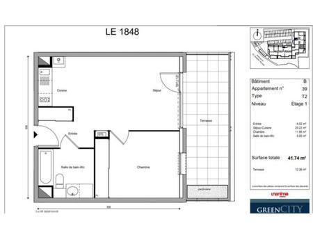 appartement t2 41.74m²