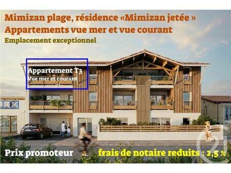 appartement f3 à vendre - 3 pièces - 54 60 m2 - mimizan - 40 - aquitaine