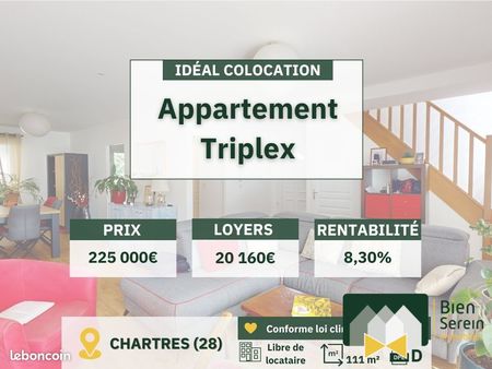 triplex 6 pièces 112 m²