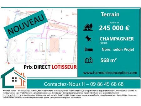 terrain 568 m² champagnier