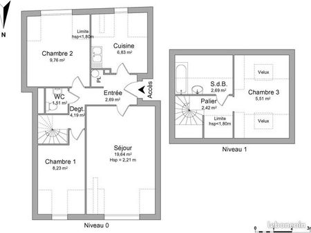 appartement 4 pièces 63 m²