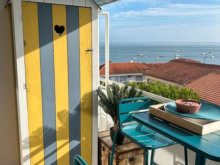 arcachon /la plage a vos pieds/ studio cabine et loggia