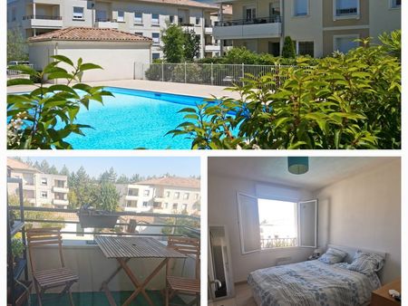 talence appartement t2 de 42m² (avec place de parking  balcon  piscine) - tram et commerce