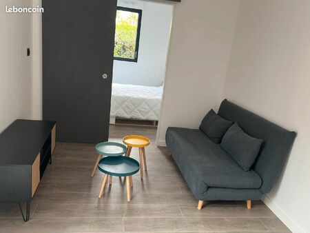 t1 meublé neuf 30m2 avec terrasse  jardin et clim