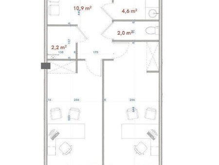 location locaux professionnels 54.2 m²