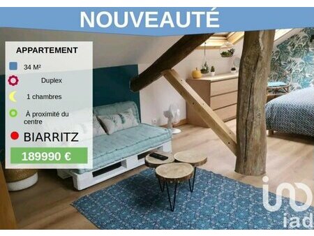 vente appartement 2 pièces de 34 m² à biarritz (64200)