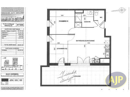 location appartement 3 pièces 55 m² le teich (33470)