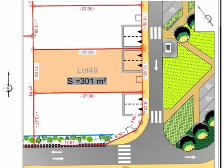 vente terrain 301 m2 niort (lotissement viabilisé)