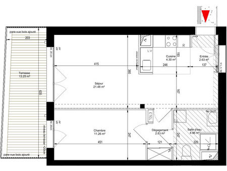 résidence newood - appartement 2 pièces 47.44 m2